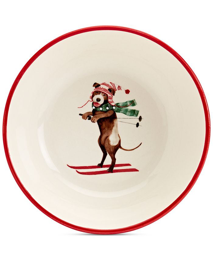 Tabletops Unlimited Furry Christmas Dog Cereal Bowls, Set of 4 Macy's