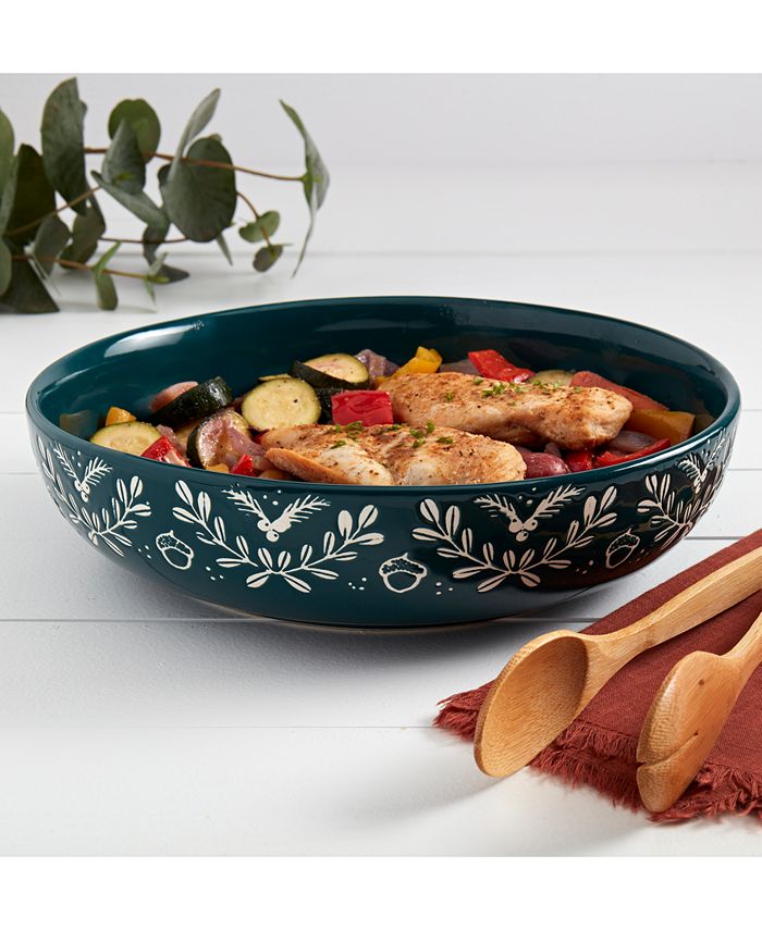 Tabletops Unlimited Winter Forest Large Serve Bowl Macy's