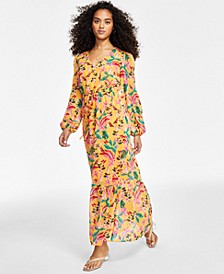 Women's Printed Chiffon Maxi Dress, Created for Macy's