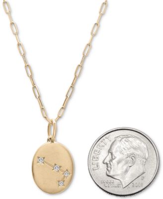 Diamond Zodiac Constellation 18" Pendant Necklace (1/20 ct. tw) in 10k Yellow Gold, Exclusively at Macy's