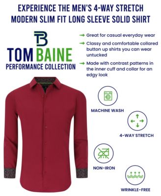 Men's Slim Fit Performance Solid Button Down Shirt