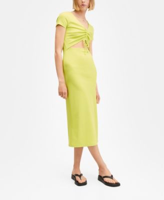 MANGO Women's Side Slit Knit Dress - Macy's