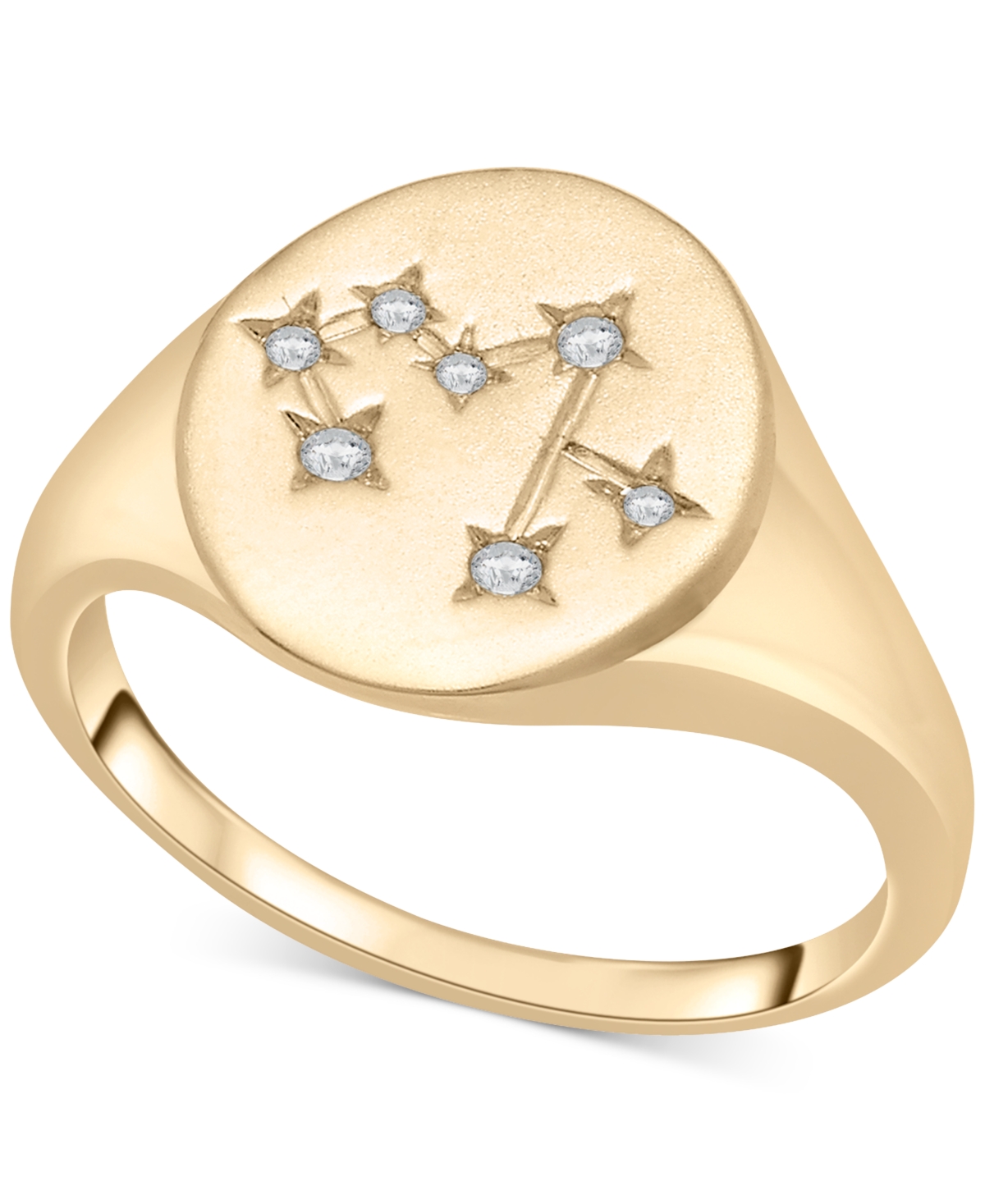 Diamond Sagittarius Constellation Ring (1/20 ct. t.w.) in 10k Gold, Created for Macy's - Yellow Gold