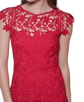 Eliza J Lace Asymmetrical-Hem Midi Dress & Reviews - Dresses - Women ...