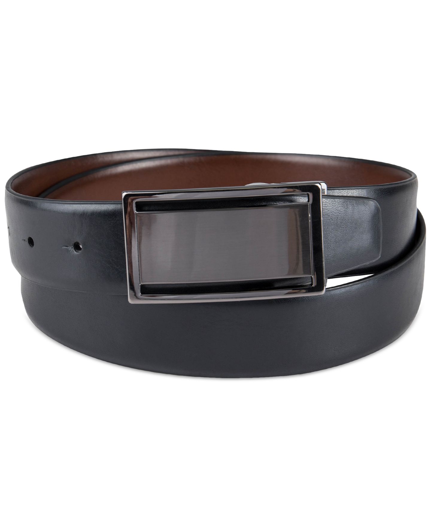 Мужской ремень Alfani Reversible Cut-Out Plaque Belt, цвет: Коричневый / Чёрный — фото 7