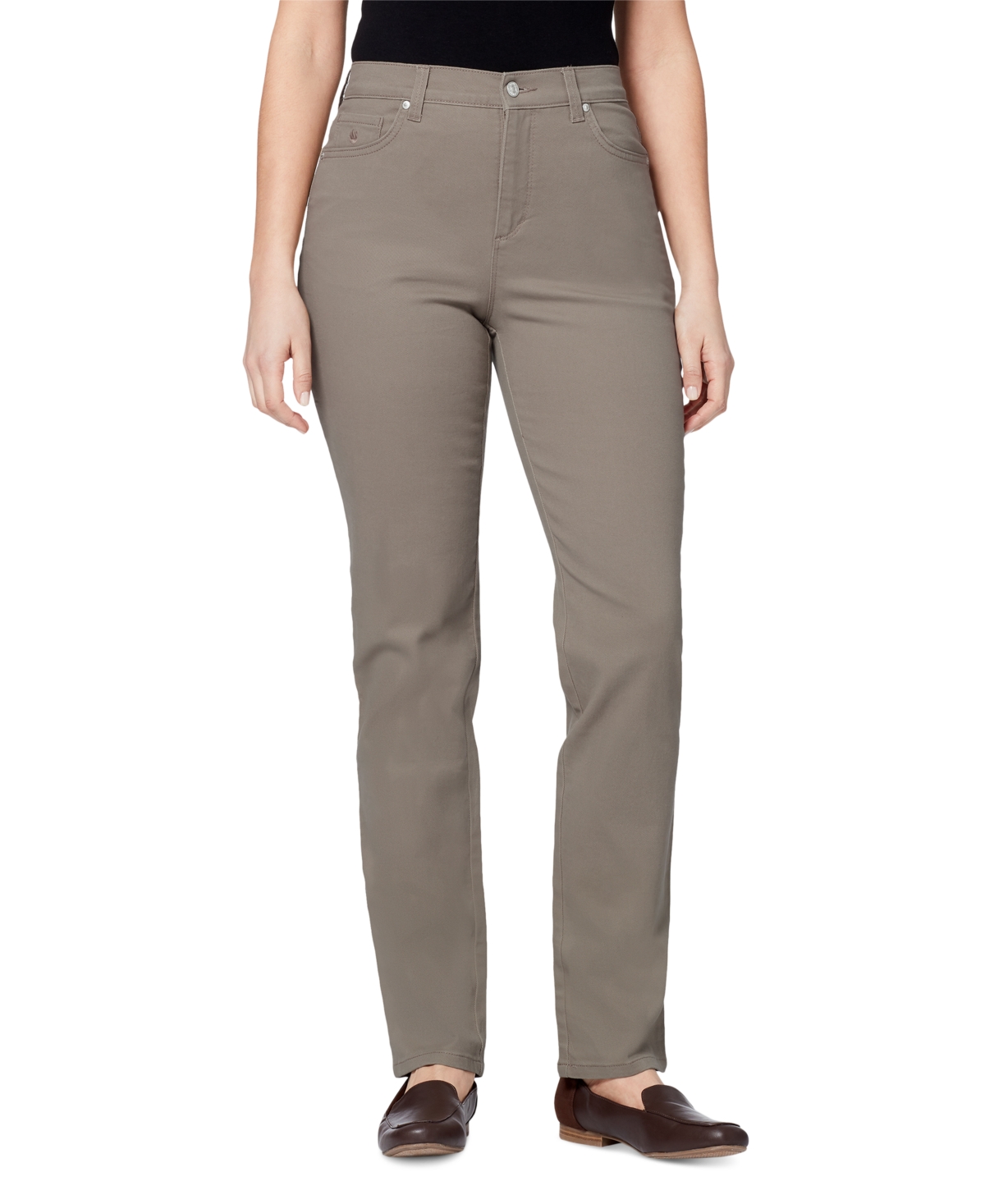 Gloria Vanderbilt Petite Amanda High Rise Straight-leg Jeans, Petite & Petite Short In Hazelnut