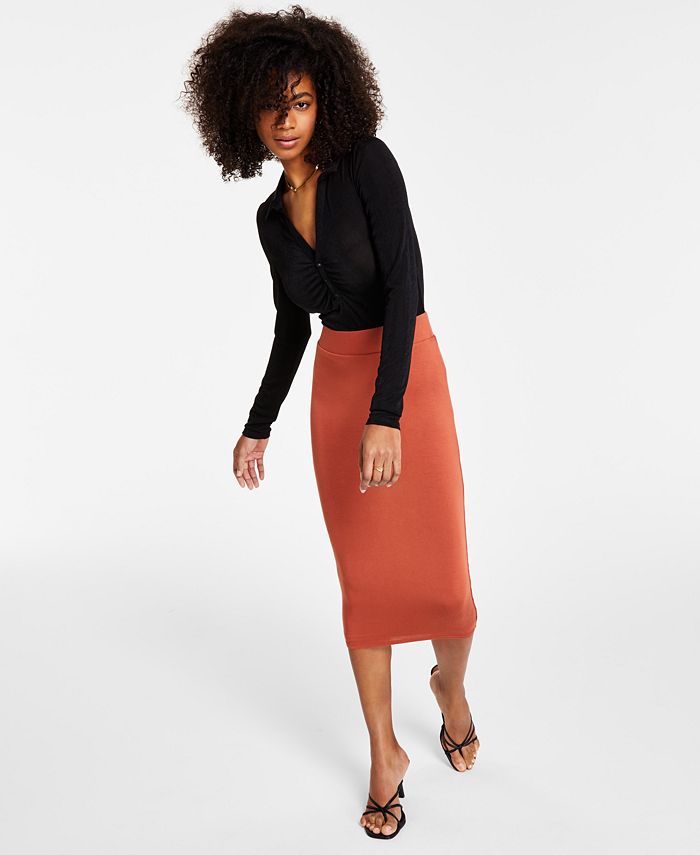 Bar III Bodycon Midi Skirt Created for Macy s Macy s