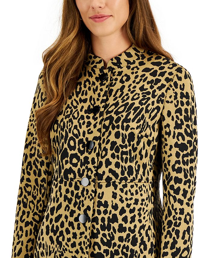 Kasper Petite Animal Print Longline Jacket Macy's