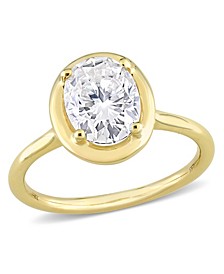 Moissanite in 10K Gold Oval Solitaire Engagement Ring