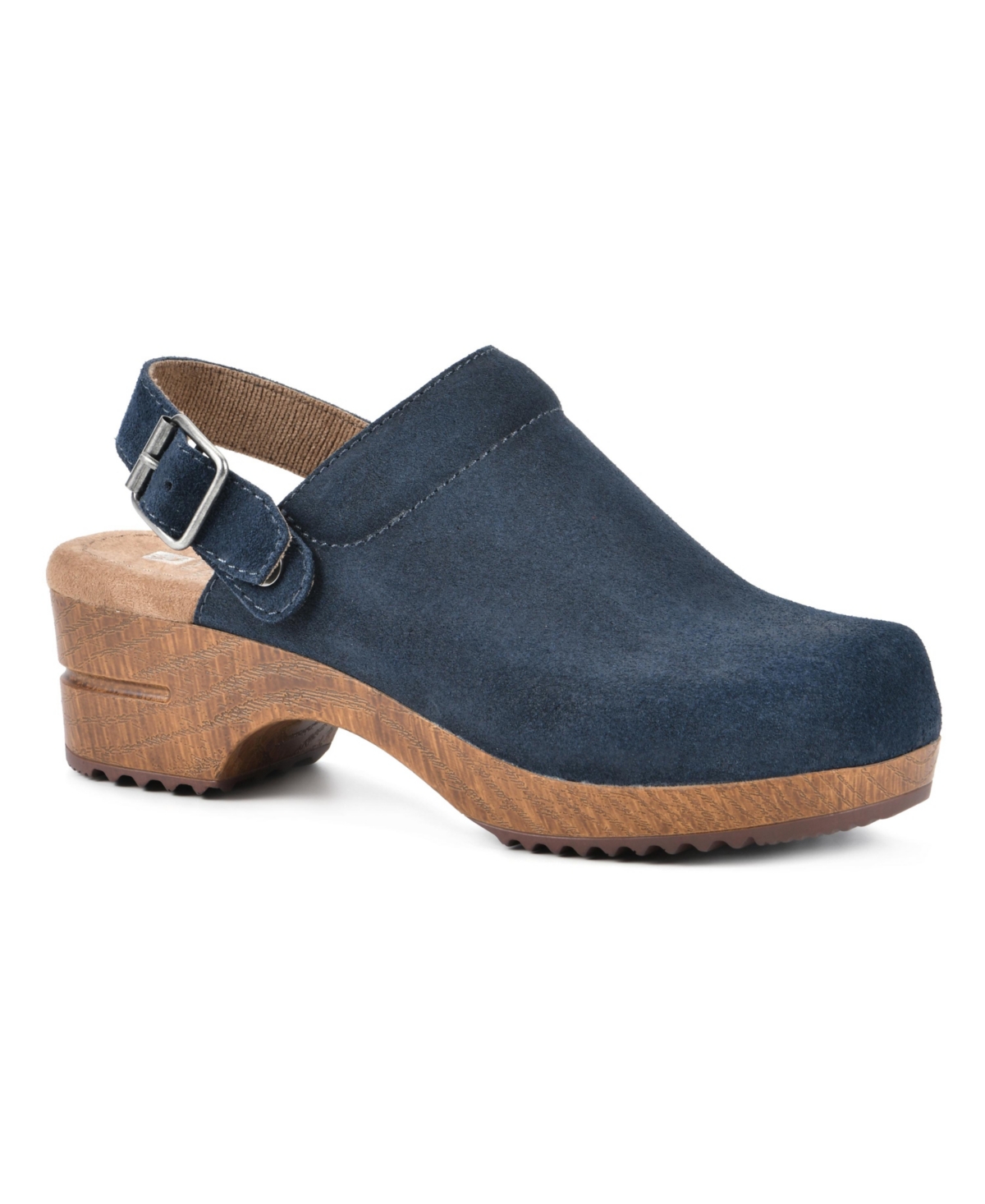 White Mountain Women's Being Slingback Platform Clogs In Navy,suede