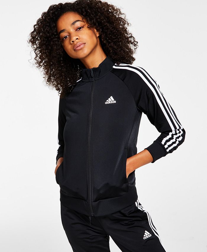 adidas Women's 3-Stripe Tricot Track Jacket, XS-4X - Macy's