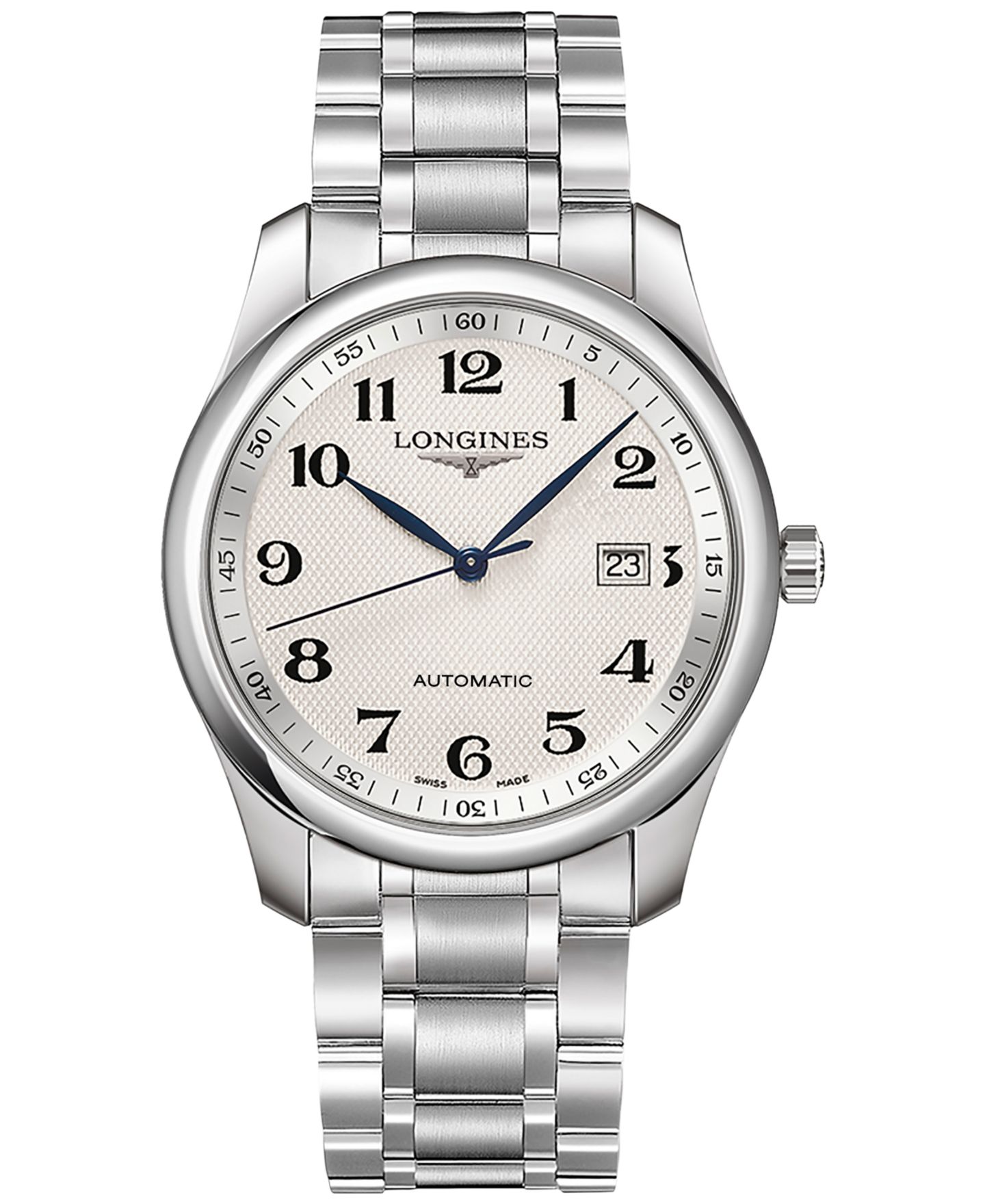 Мужские часы Longines Swiss Automatic Silver-Tone Stainless Steel Bracelet Watch 40mm — фото 1