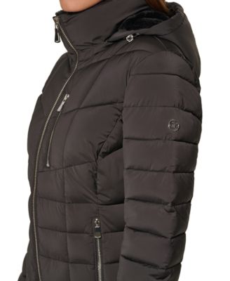 Women's Faux-Fur-Trim Hooded Puffer Coat, Created for Macy's