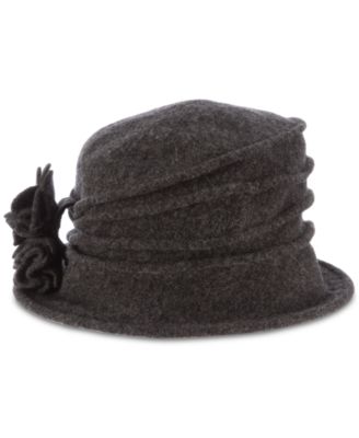 Women's Knit Wool Cloche with Flower