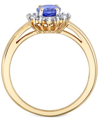 Tanzanite (1 ct. t.w.) & Diamond (1/5 ct. t.w.) Halo Ring in 10k Ring