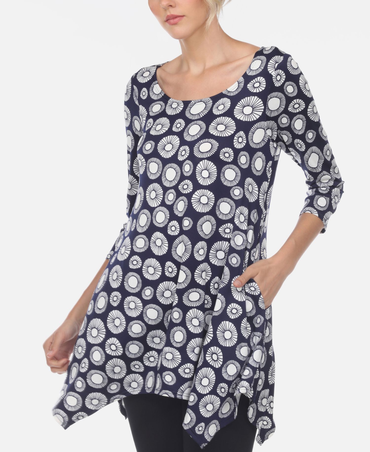 Women's Printed Geometric Circle Tunic Top