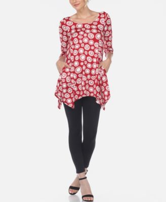 Women's Printed Geometric Circle Tunic Top