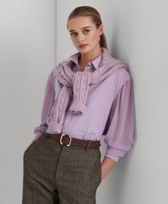 Lauren Ralph Lauren Striped Broadcloth Shirt   Macy's