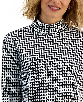 Karen Scott Petite Mock-Neck Printed Top, Created for Macy's - Macy's