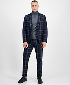 Men's Slim-Fit Shadow Plaid Suit Jacket, Created for Macy's 