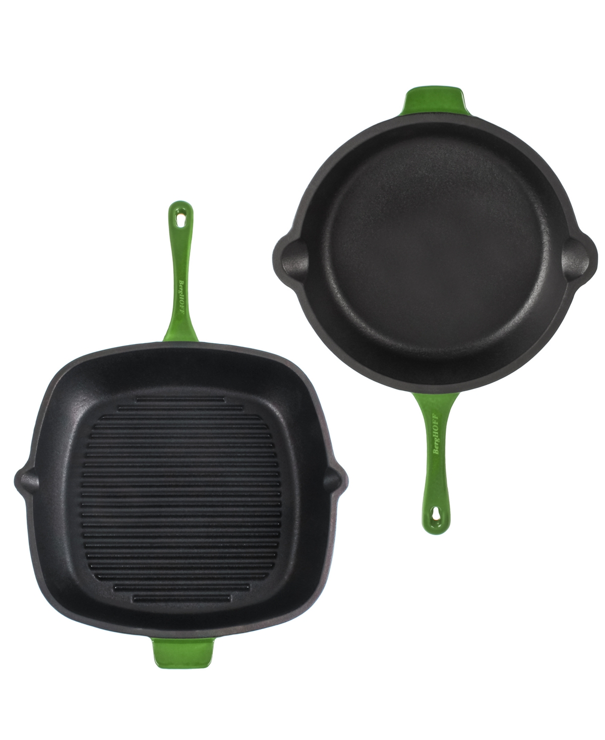 Neo Cast Iron 11 Grill Pan and 10 Fry Pan, Set of 2