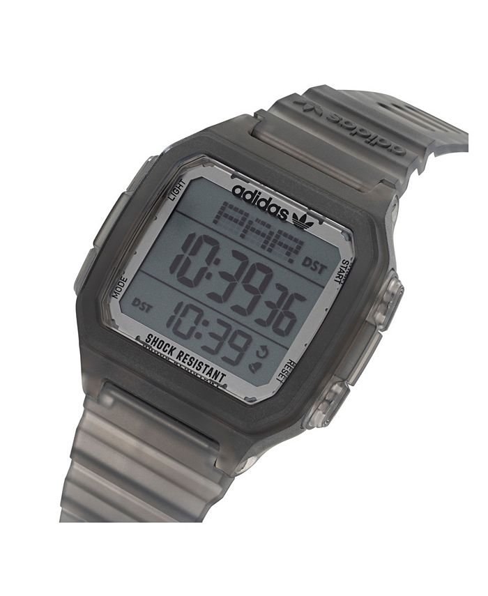 adidas Unisex Gray 47mm - Watch Macy\'s Digital Strap Gmt One Gmt Resin
