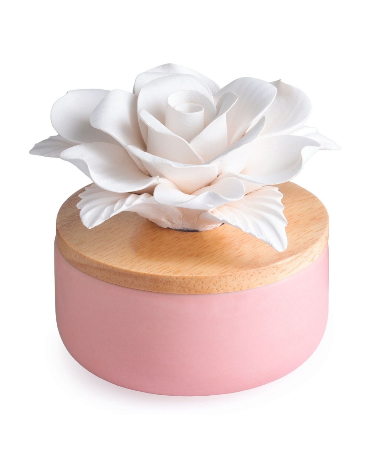 Rose Porcelain Aroma Diffuser 15 ml Peppermint Oil, Set of 4 - Light Pastel Pink