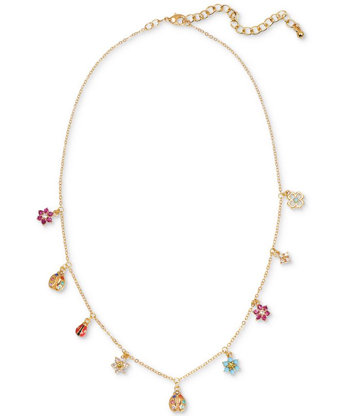 INC International Concepts GoldTone Multicolor Charm Necklace, 18" + 3" extender, Created for