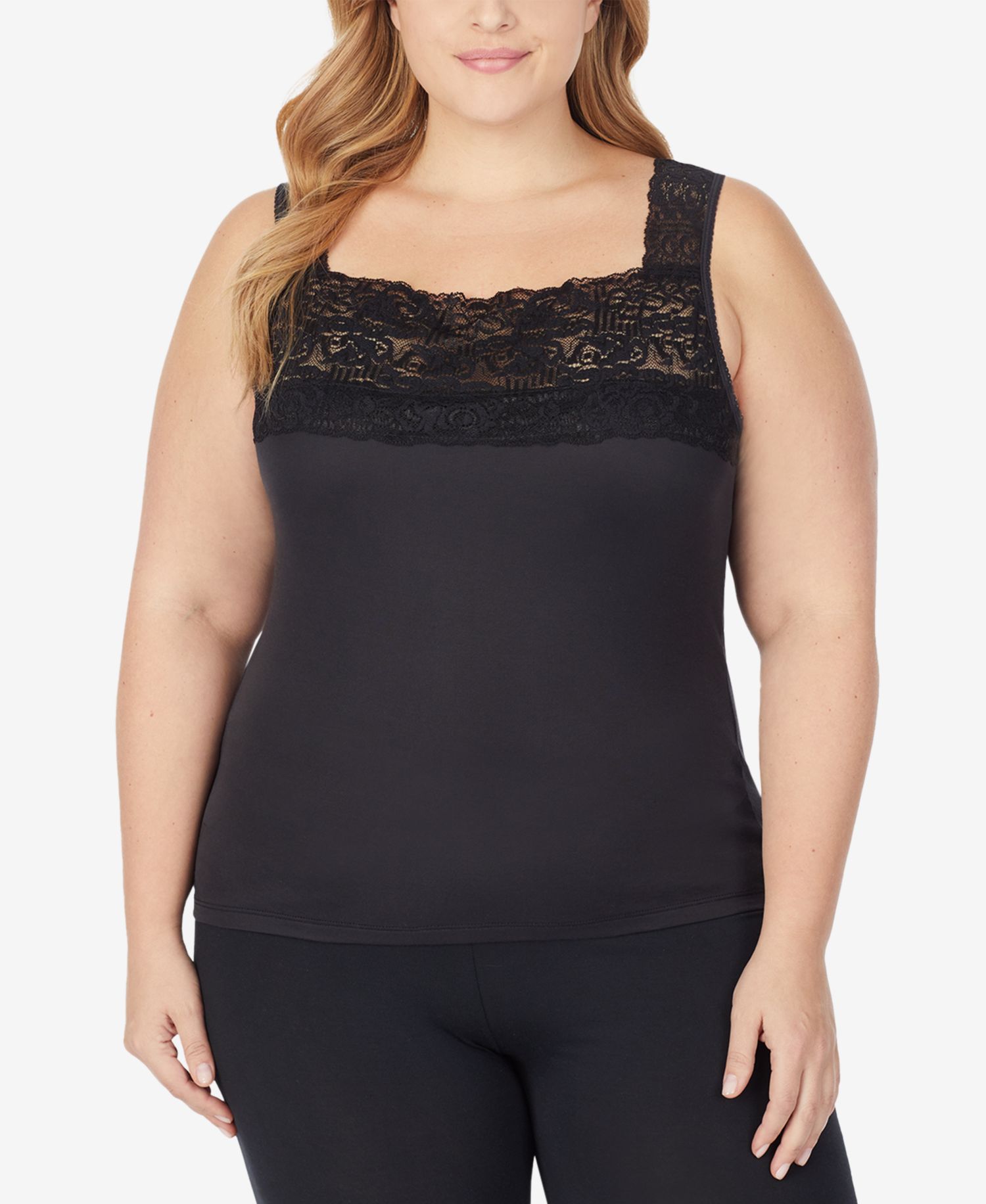 Plus Size SofTech Stretch Lace Detail Cami