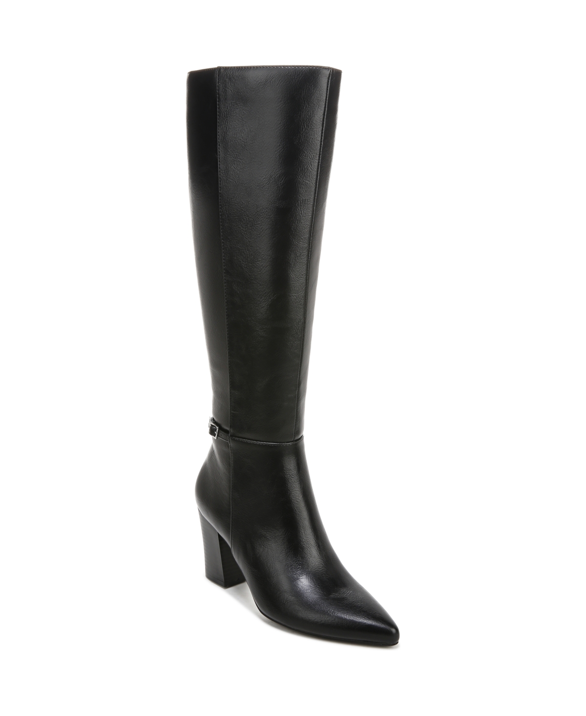 Stratford Knee High Boots - Black Faux Leather