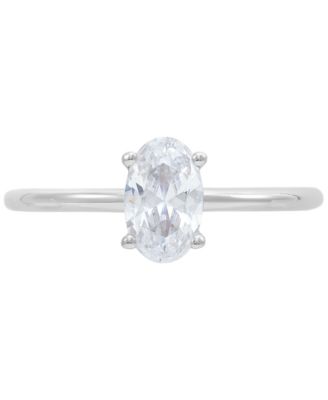 IGI Certified Lab Grown Diamond Oval Solitaire Engagement Ring (1 ct. t.w.) in 14k White Gold