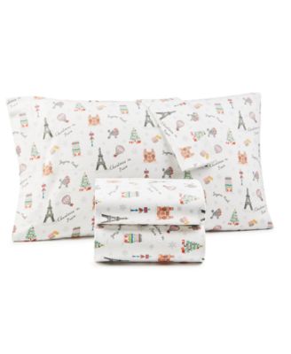 Whim By Martha Stewart CLOSEOUT Christmas In Paris Cotton Flannel 4 Pc   22249339 Fpx.tif