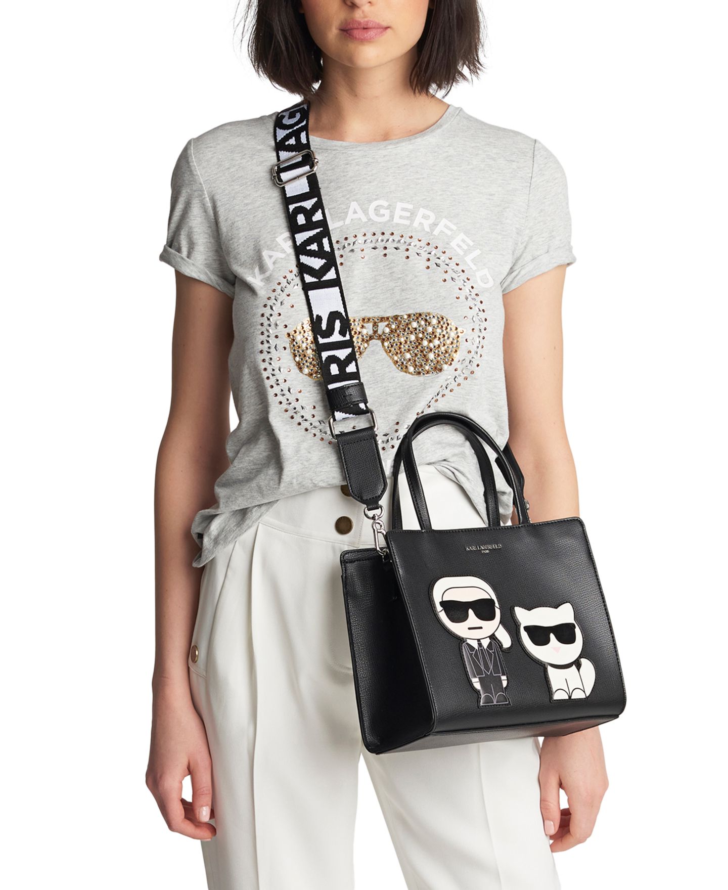 Женская сумка KARL LAGERFELD PARIS Maybelle Satchel, цвет: Чёрный — фото 2