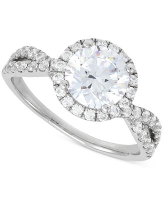 Grown With Love - IGI Certified Lab Grown Diamond Halo Engagement Ring (2 ct. t.w.) in 14k White Gold