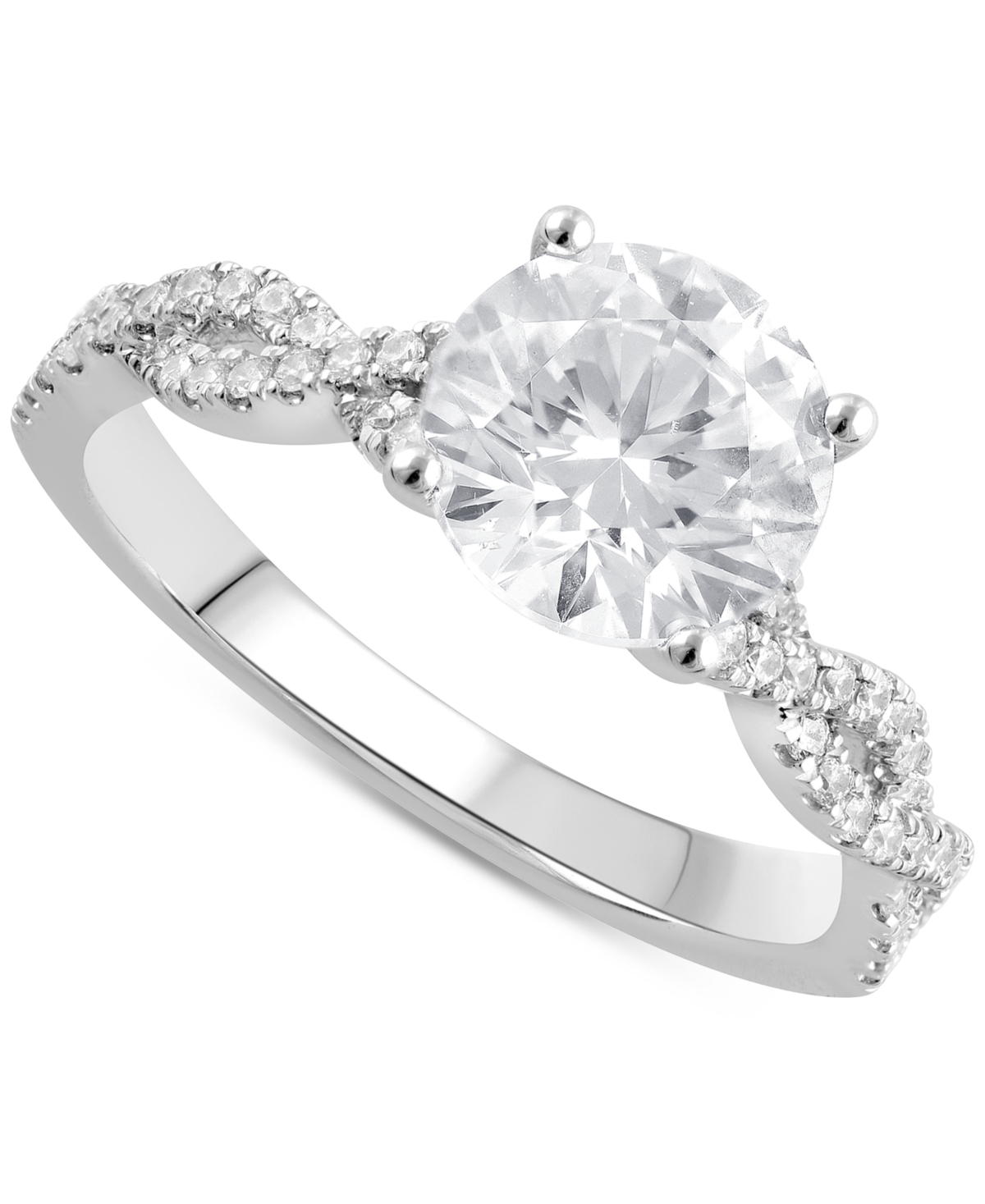 Badgley Mischka Certified Lab Grown Diamond Twist Engagement Ring (2 ct. t.w.) in 14k White Gold