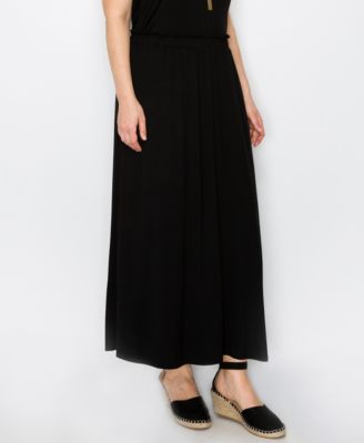 Plus Size Elastic Waist Maxi Skirts
