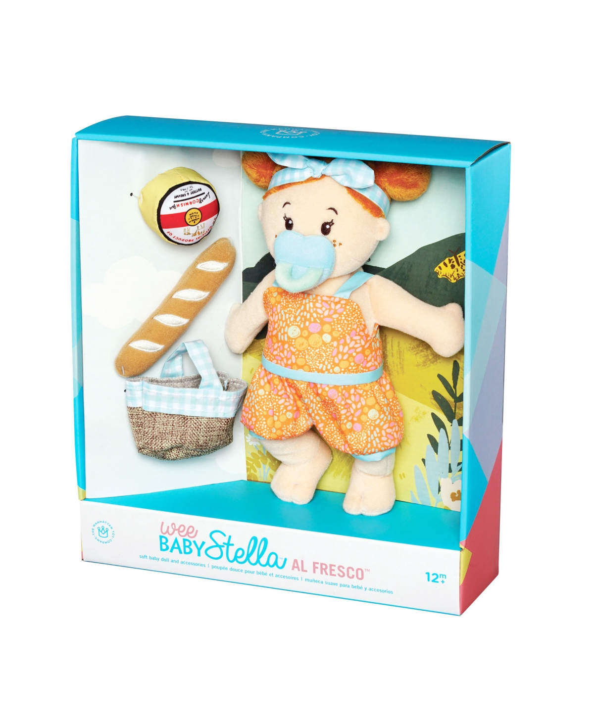 Shop Manhattan Toy Company Wee Baby Stella Peach Al Fresco 12" Soft Baby Doll Set, 6 Piece In Multicolor
