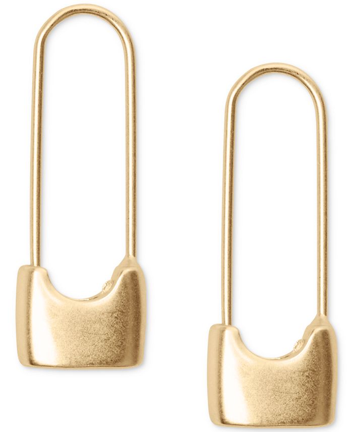 Lucky Brand Gold-Tone Safety Pin Drop Earrings - Macy's