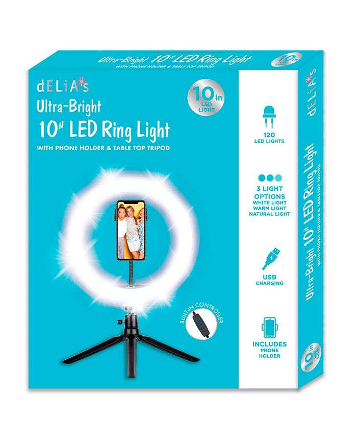 Gabba Goods UltraBright LED Ring Light with Phone Holder Extendable