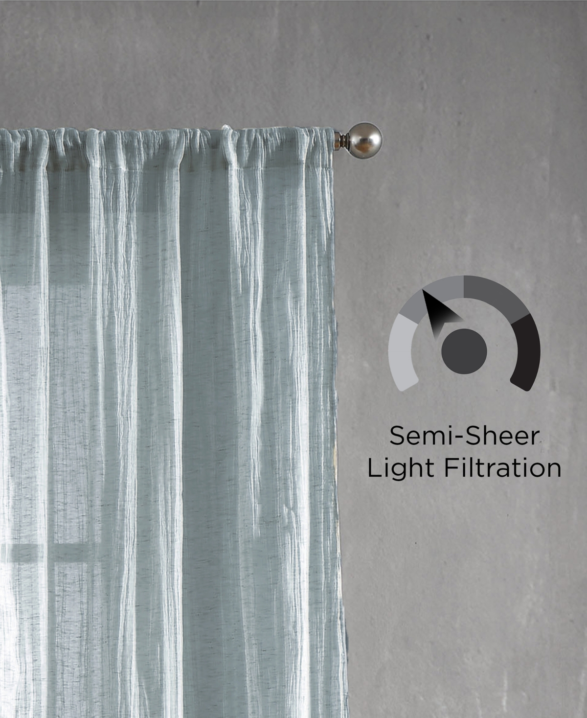 French Connection Charter Crushed Semi-Sheer Rod Pocket Window Curtain Pair, 84