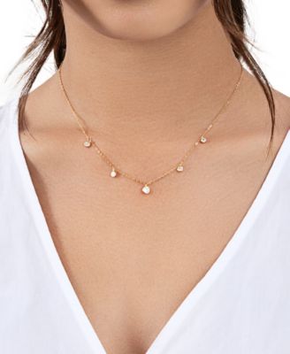 Women's Cubic Zirconia Dangling Bezel Necklace