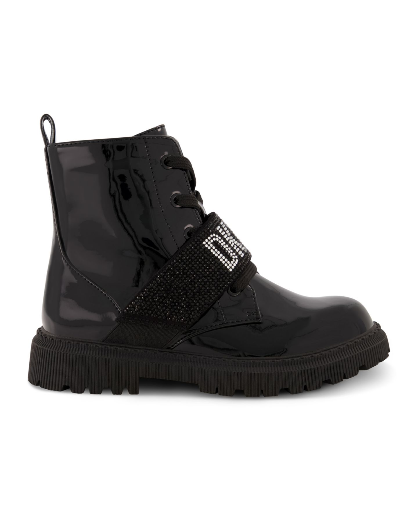 Ботинки DKNY Elastic Logo Strap Moto Boots для девочек, цвет: Чёрный — фото 2