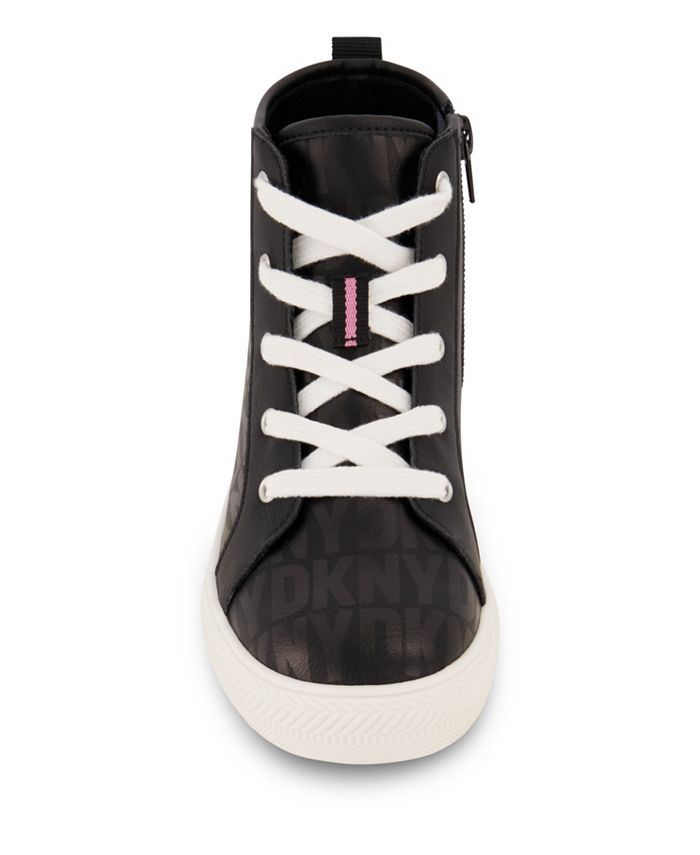 DKNY Big Girls All Over Logo High Top Sneakers & Reviews - All Kids ...
