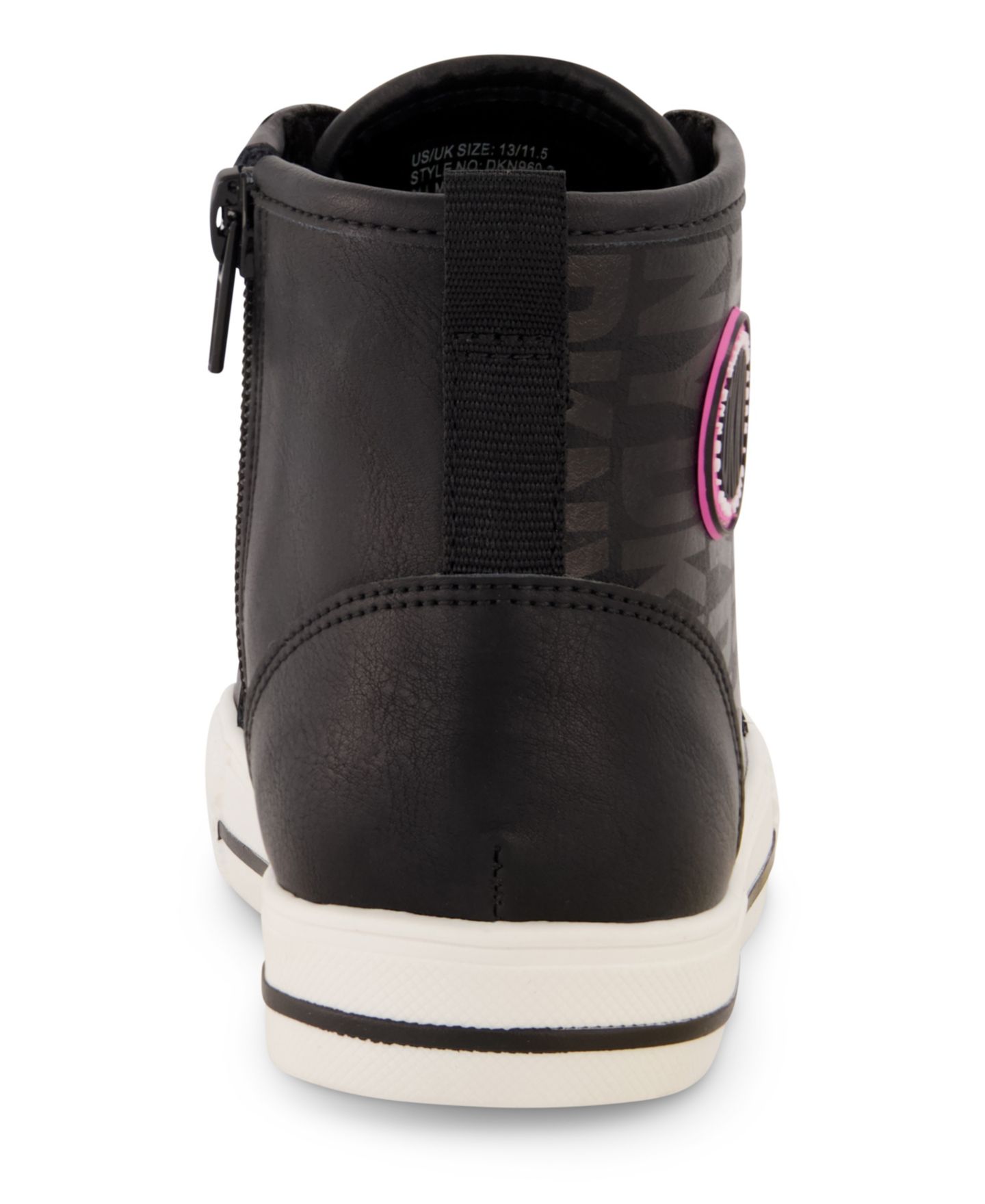 Кроссовки DKNY Side Zipper All Over Logo High Top Sneakers для девочек, цвет: Чёрный — фото 4