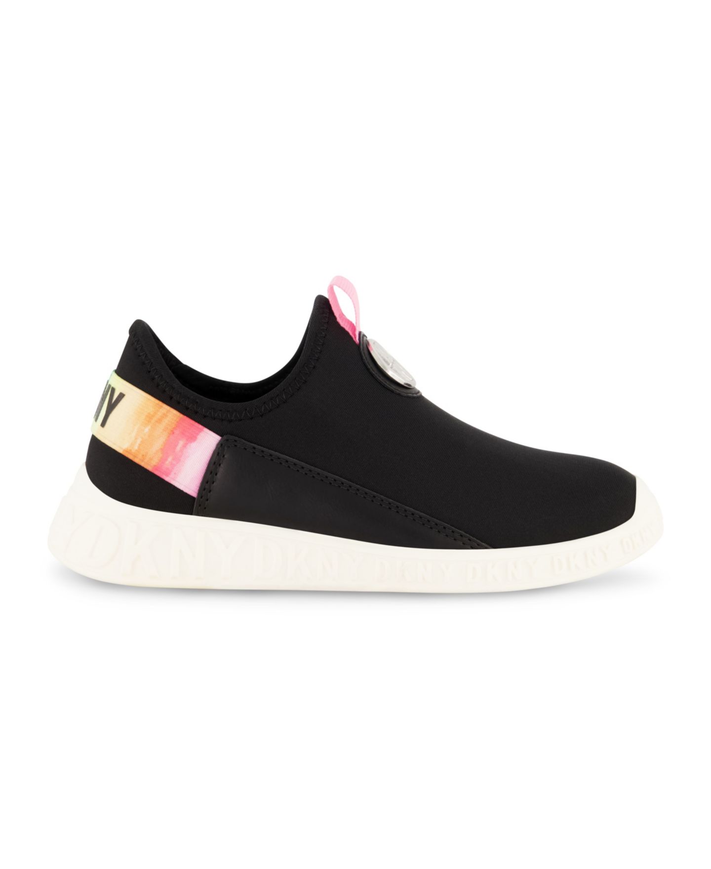 Кроссовки DKNY Slip On Logo Sneakers для девочек, цвет: Чёрный разноцветный — фото 2