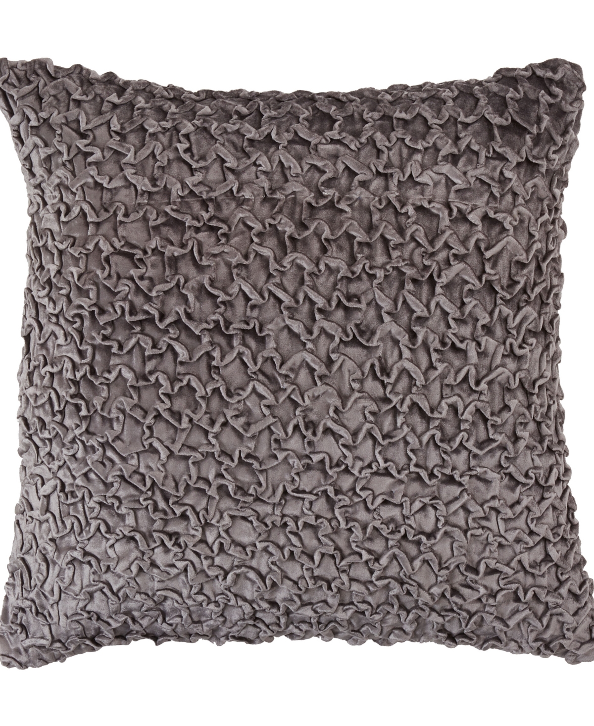 Saro Lifestyle Smocked Velvet-like Decorative Pillow, 20" X 20" In Slate