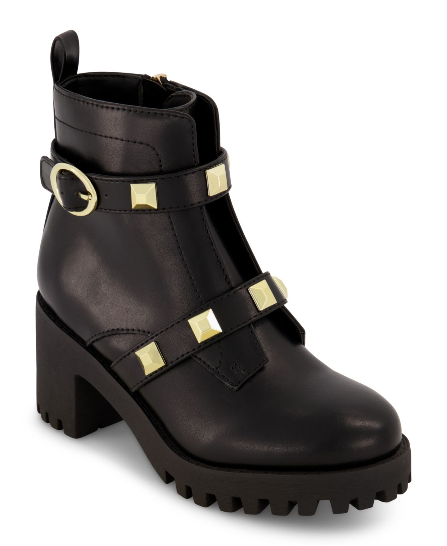 Ботинки Marc Fisher Block Heel Pyramid Ankle Booties для девочек, цвет: Чёрный — фото 1