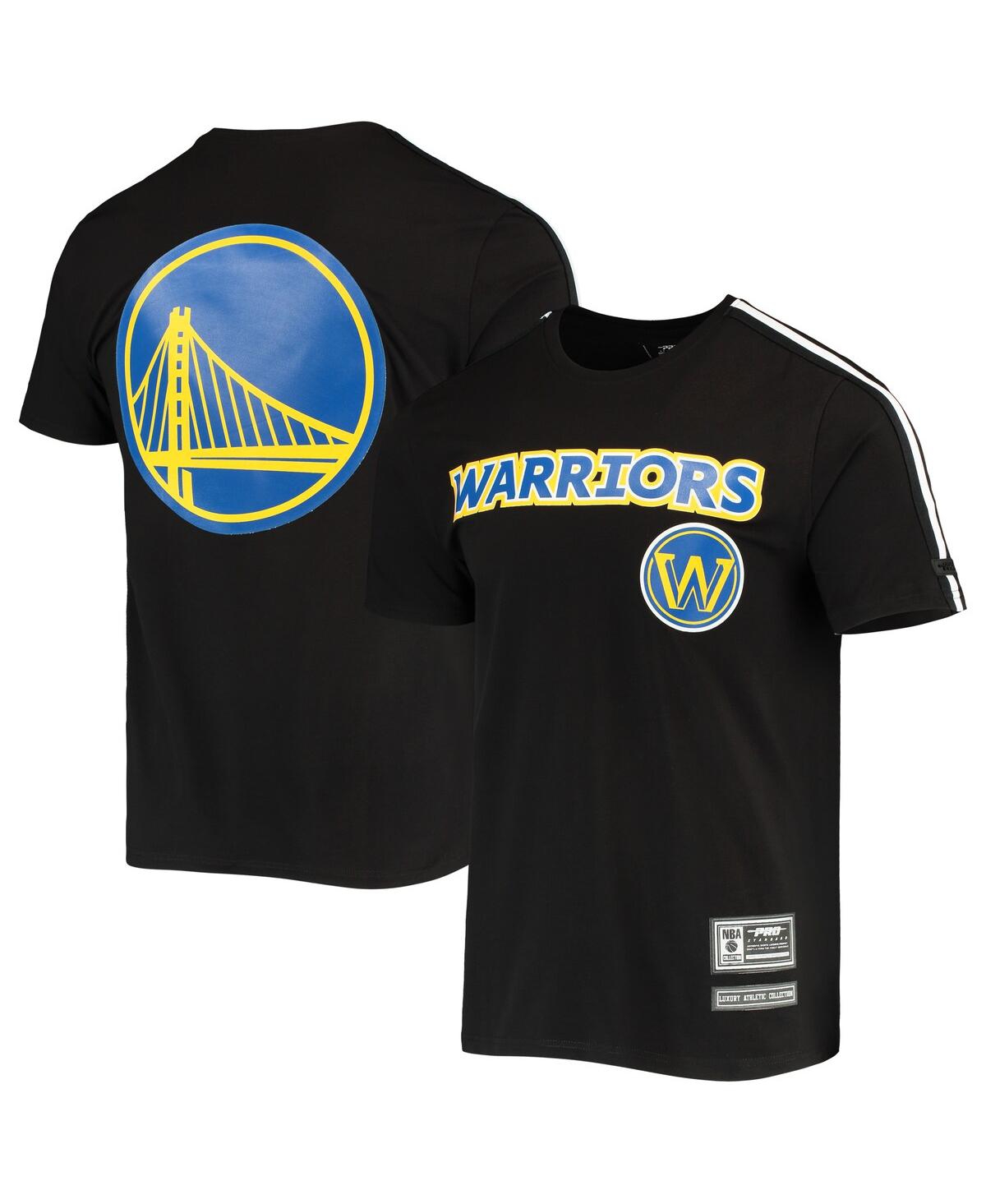 Pro Standard Men's  Black, White Golden State Warriors Mesh Capsule Taping T-shirt In Black,white