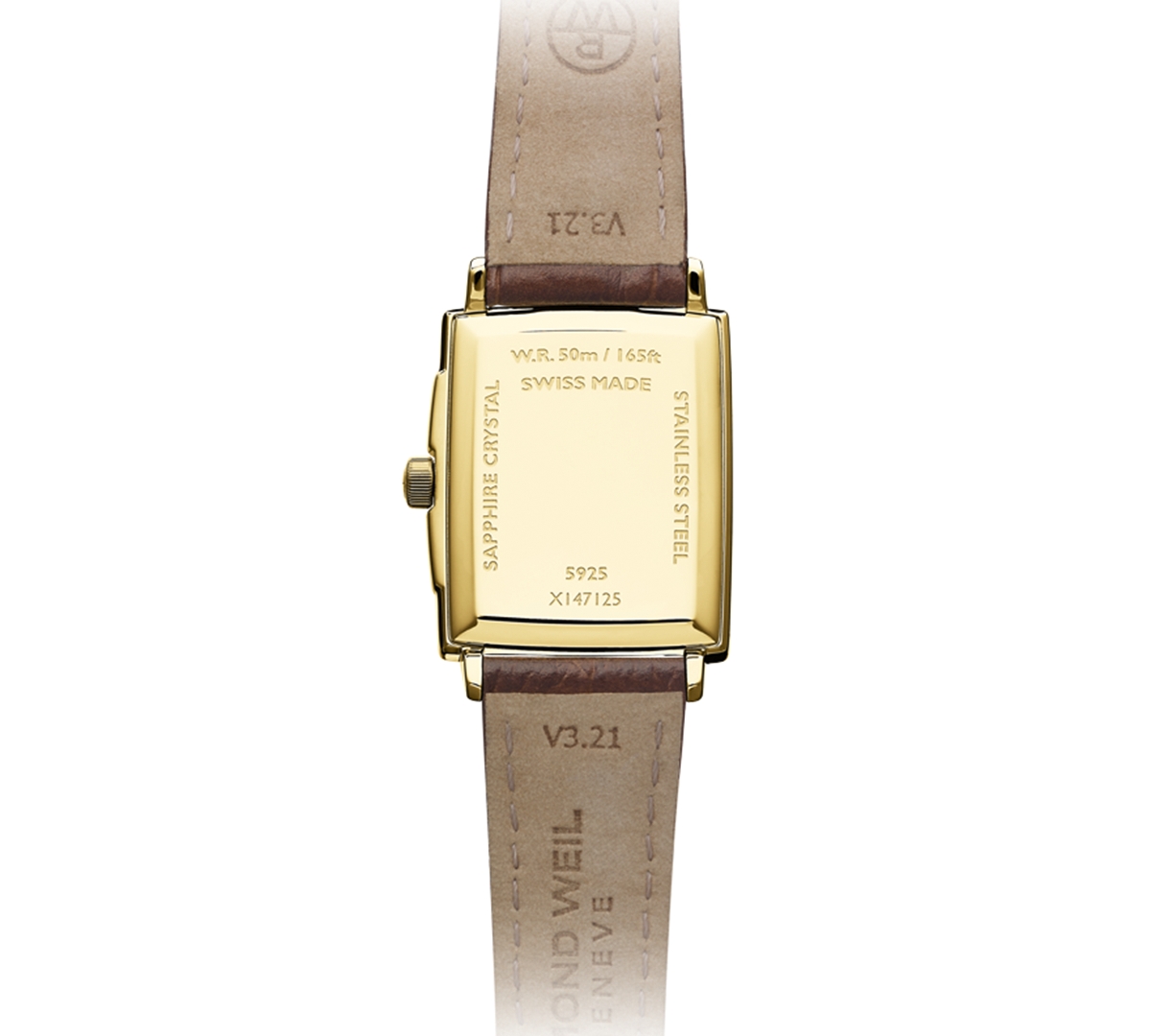 Shop Raymond Weil Women's Swiss Toccata Brown Leather Strap Watch 22.6x28.1mm In Yellow