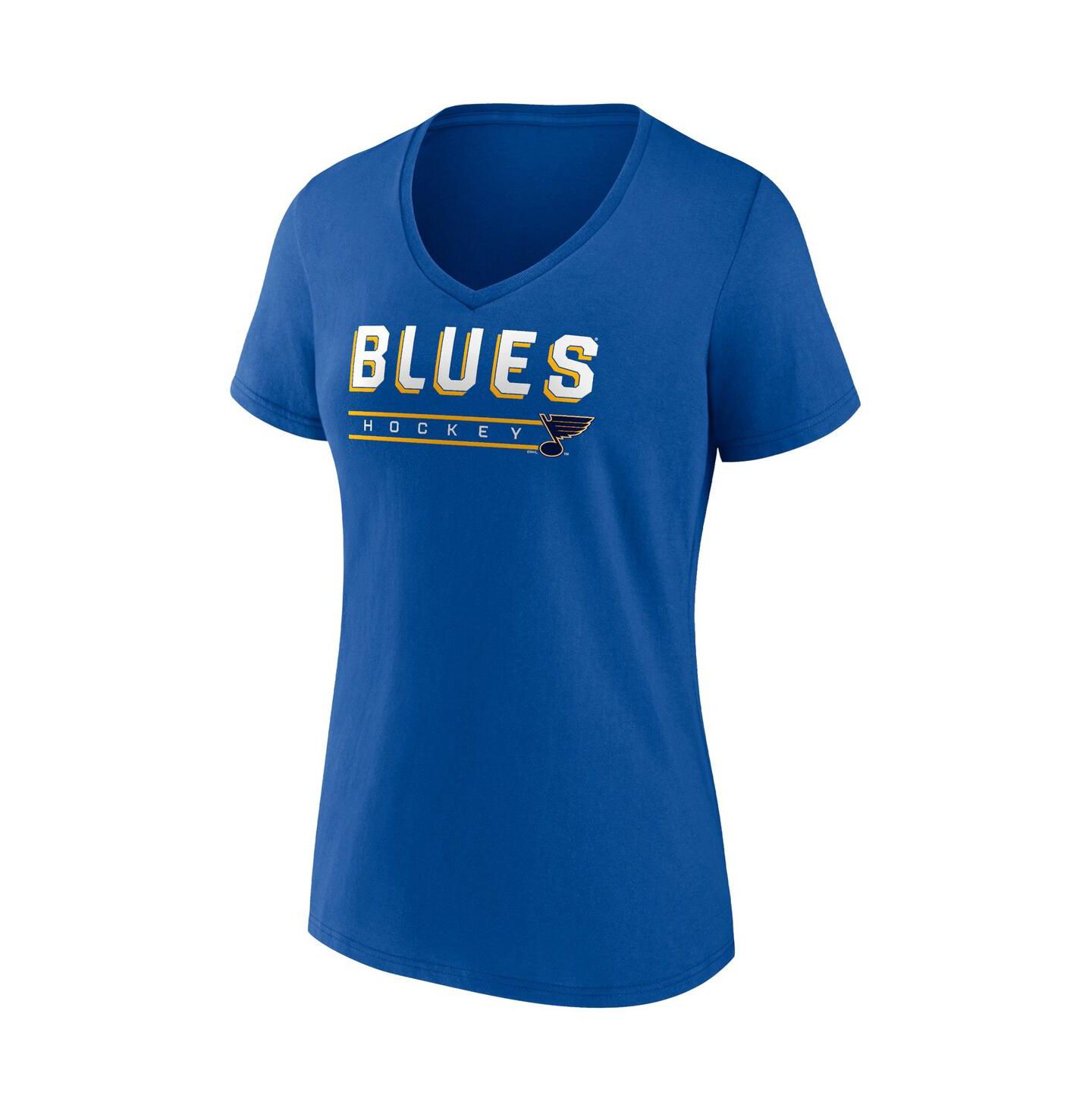 Женские футболки Fanatics Blue, Heather Gray St. Louis Blues Parent 2-Pack V-Neck T-shirt Set — фото 2